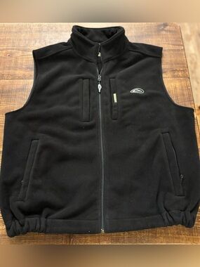 Drake Men’s Black Fleece Full-Zip Vest with Chest Pockets and Side Pockets 2XL